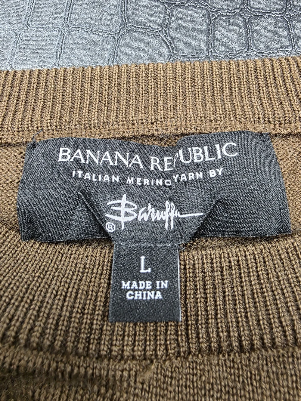 Banana Republic By Baruffa Italian Merino Wool Sweater Brown Size Large